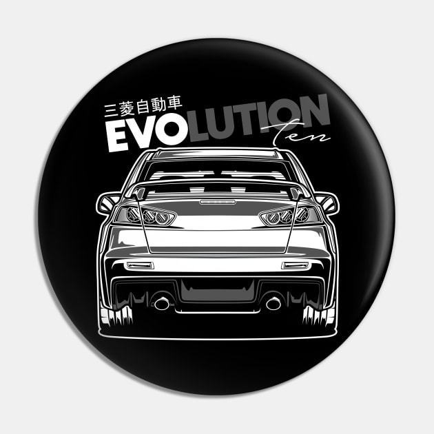 Lancer Evolution X (White Print) Pin by idrdesign