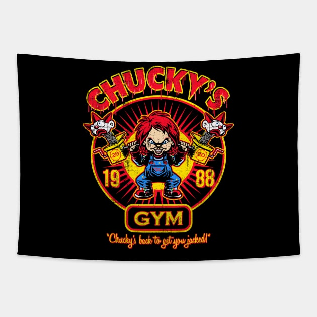 Chucky's Gym - Blood Red Tapestry by Punksthetic