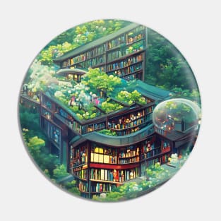 Library Wanderlust in Nature Bookish Library Day Celebrates Book Nerd Community Pin