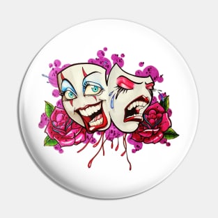 Theater Masks Original New School Art Pin