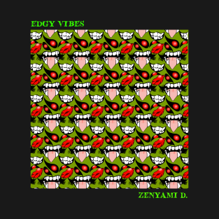Edgy Vibes Pattern (Green) T-Shirt