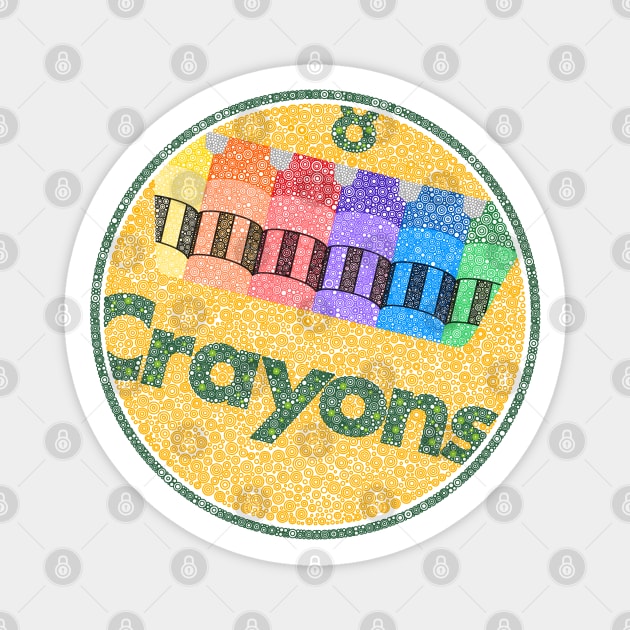 Crayons Circle Design Magnet by pbdotman