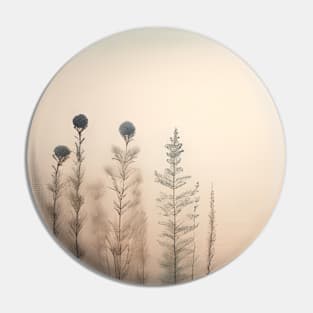 Nature Beige Boho Chic  Minimalist Botanical Plants Pin