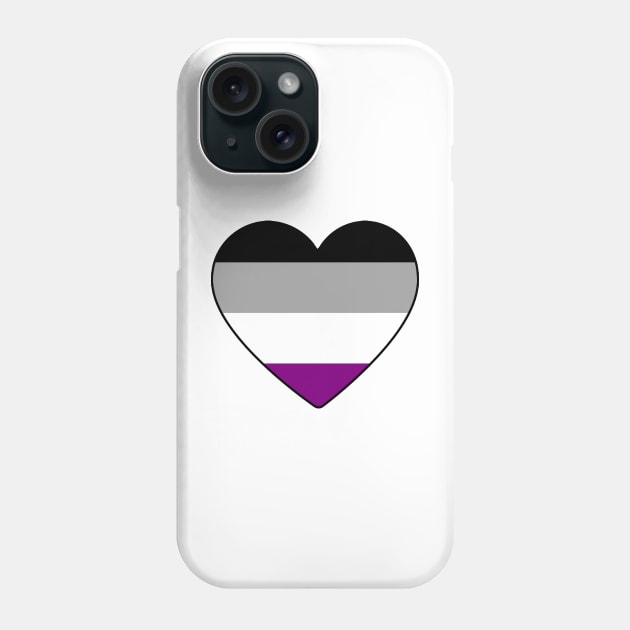 Asexual Pride Heart Phone Case by LittleGreenHat