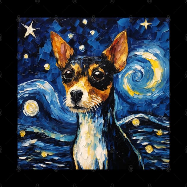 Toy Fox Terrier painted by Vincent Van Gogh by NatashaCuteShop