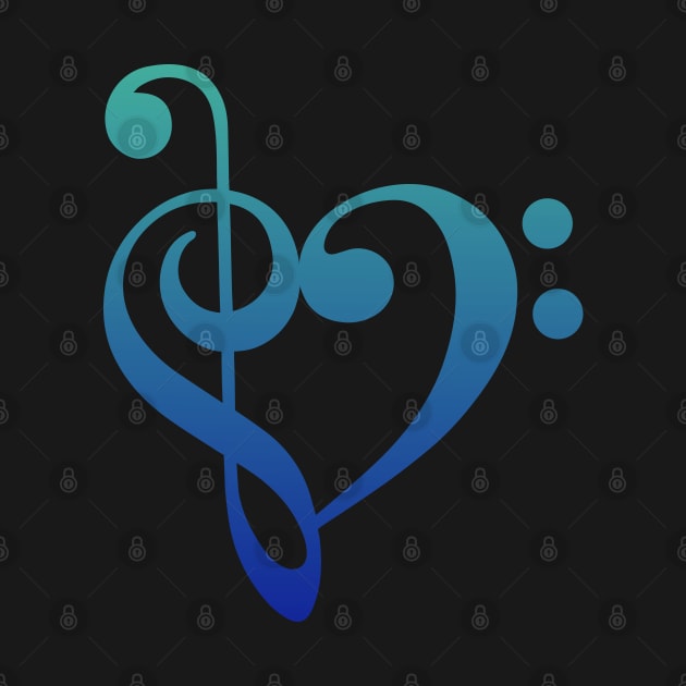 Treble Clef Bass Heart by trev4000