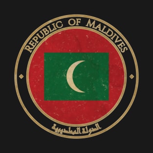 Vintage Republic of Maldives Asia Asian Flag T-Shirt