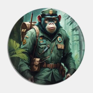 Ape dressed as a Forest Ranger No.1 Pin