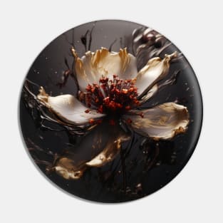 Fluid Blossom Art 3D Digital Art Pin