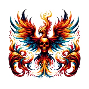 Phoenix Rebirth Skull Artwork T-Shirt