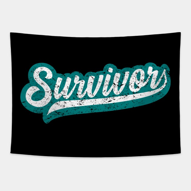 Ovarian Cancer Survivor - Retro Grunge Style Tapestry by jpmariano