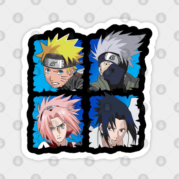 Team 7 anime fanart Magnet by Planet of Tees