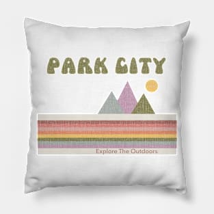 Park City Retro Rainbow, Explore Outdoors Pillow