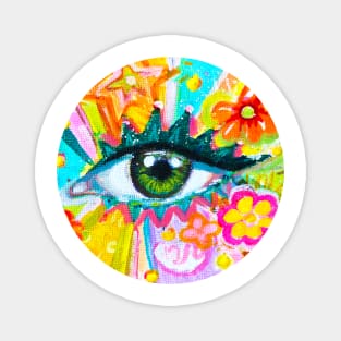 rainbow colourful eye doodle Magnet