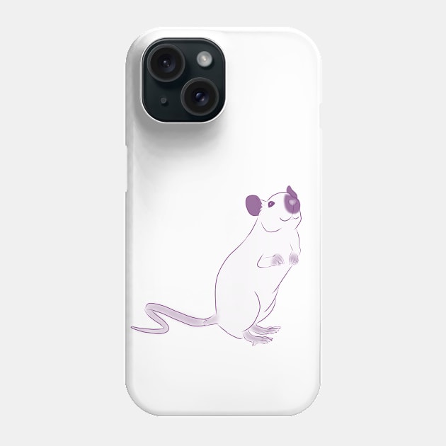 Purple Outline Rat Phone Case by eckokitten