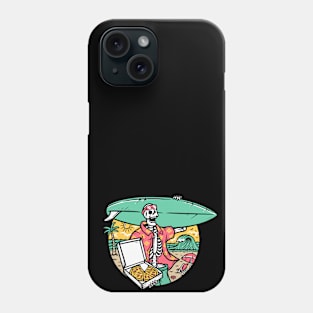 Surfer, Beach and Pizza Design Phone Case