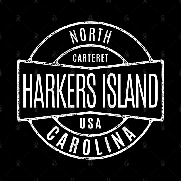 Harkers Island, NC Summertime Vintage Vacationing Badge by Contentarama