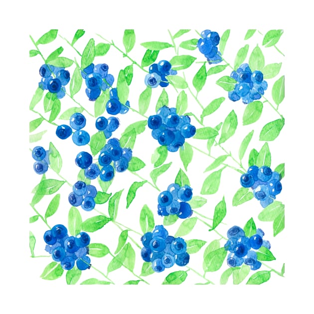 Bluberries watercolor pattern by katerinamk