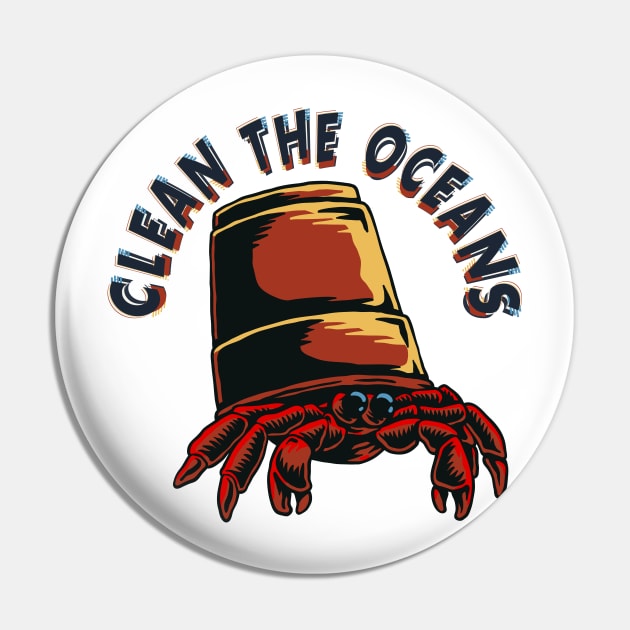 Clean the Oceans - Crab Pin by UnluckyDesigns