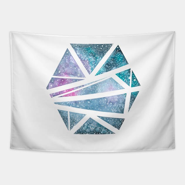 Watercolour Geometric Galaxy Tapestry by creativebakergb