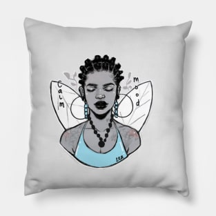 Afro Girl in Bantu Knots Pillow