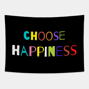 Choose Happiness Blck Tapestry