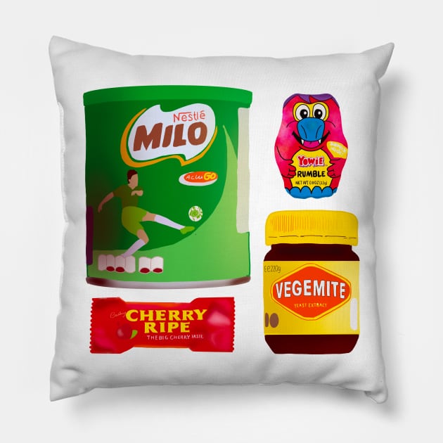 Australian Snacks Pillow by rachaelthegreat