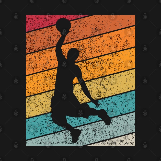 Basketball Slam Dunk 2 Outdoor Sports Retro Sunset Design by Up 4 Tee