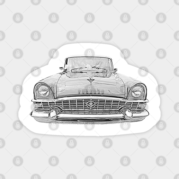 Packard Patrician 1950s American classic car monochrome Magnet by soitwouldseem