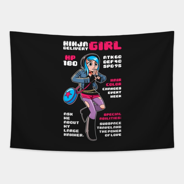 Ninja Delivery Girl Tapestry by wloem