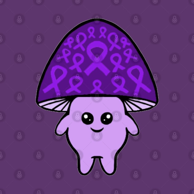 Purple Awareness Ribbon Mushroom Man by CaitlynConnor