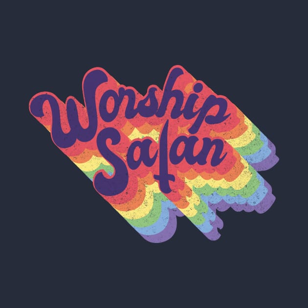 Worship Satan funky lettering by BOEC Gear