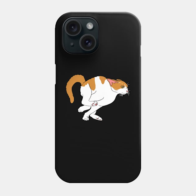 Running Hyperactive Orange and White Cat Supporting Tags Phone Case by Sophroniatagishop