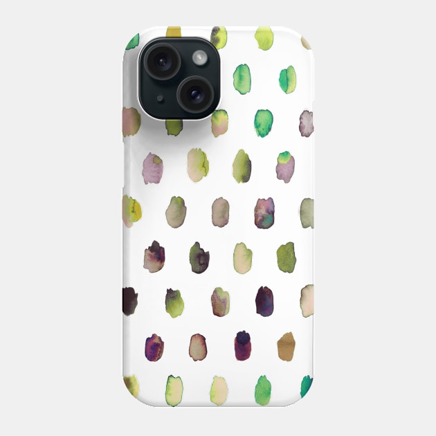 Artistic Watercolor Palette Dots Purple Phone Case by ninoladesign