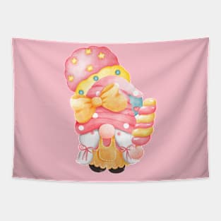 Chillin' with the Gnomies: A Frosty Popsicle Adventure (Cotton Candy) Tapestry