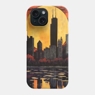 Chicago, Skyline, Poster Phone Case