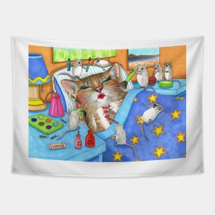 Funny Cat 508 Make-up Tapestry