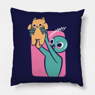 Alien Charmed By Cat Pillow