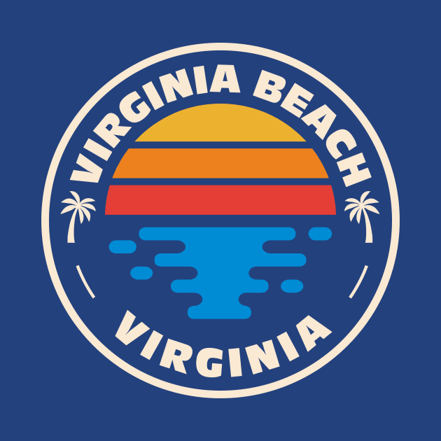 Retro Virginia Beach Virginia Vintage Beach Emblem by Now Boarding