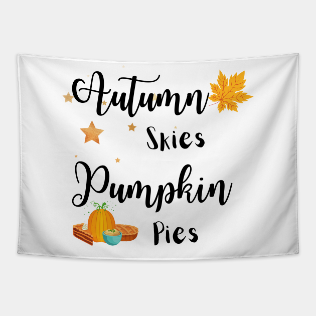 Autumn Skies Pumpkin Pies Stars Autumn Skies Pumpkin Pies Tapestry 