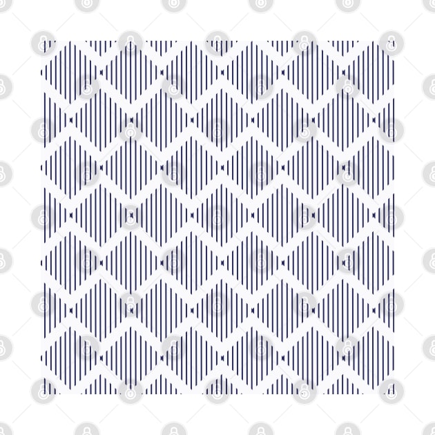 Blue diamond stripes zig zag pattern on white by SamridhiVerma18