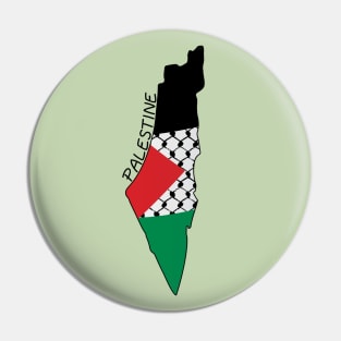 Palestine Flag Map Palestinian Kufiya Hatta Traditional Keffiyeh Pattern - BLK Pin