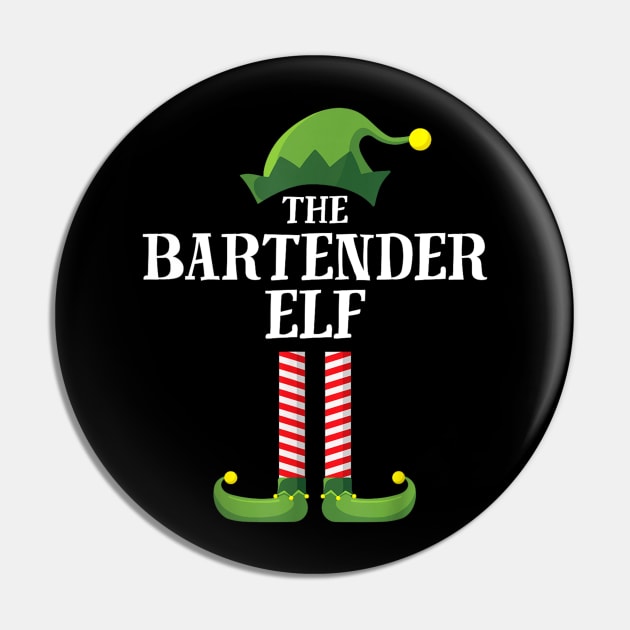 Bartender Elf Matching Family Group Christmas Party Pin by luxembourgertreatable