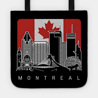 Montreal Canada Skyline Canadian Flag Tote