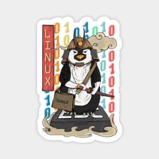 Samurai penguin | A linux penguin Magnet