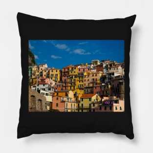 View on the cliff town of Manarola, one of the colorful Cinque Terre on the Italian west coast Pillow