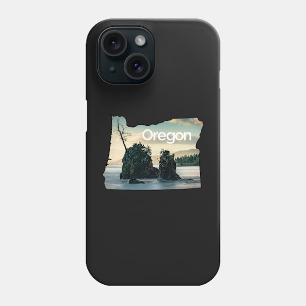 Oregon Destination Landscape Sticker - Crab Rock Phone Case by LaLunaWinters