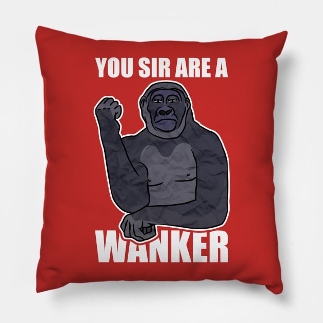 Wanker Ape Meme Prank Gift Pillow by sadpanda