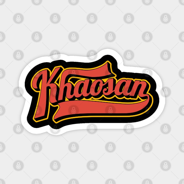 Khaosan Road Bangkok - Backpacker's Paradise | Vintage Lettering Logo Magnet by Boogosh