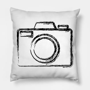 Camera Outline, Vector Artwork, Design Pillow